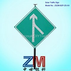 solar traffic sign traffic merging and diverging sign