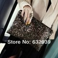 2014 European fashion leopard sequined clutch women handbag shoulder bag