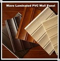 Interior Decorative Triple Grooves Wood Design PVC Laminated Wall Panel (JH-008)