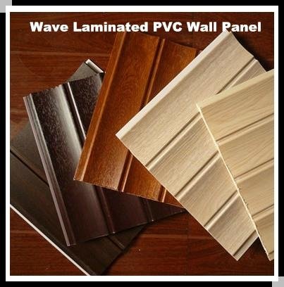 Interior Decorative Triple Grooves Wood Design PVC Laminated Wall Panel (JH-008)