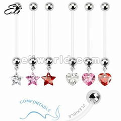 Bioflex Dangling Gem Pregnancy Belly Ring