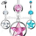 Fashion Dangling Belly Ring with Zircon