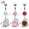 Fashion Dangling Belly Ring with Zircon 5