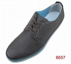 laser technology brown hot selling men leather shoes
