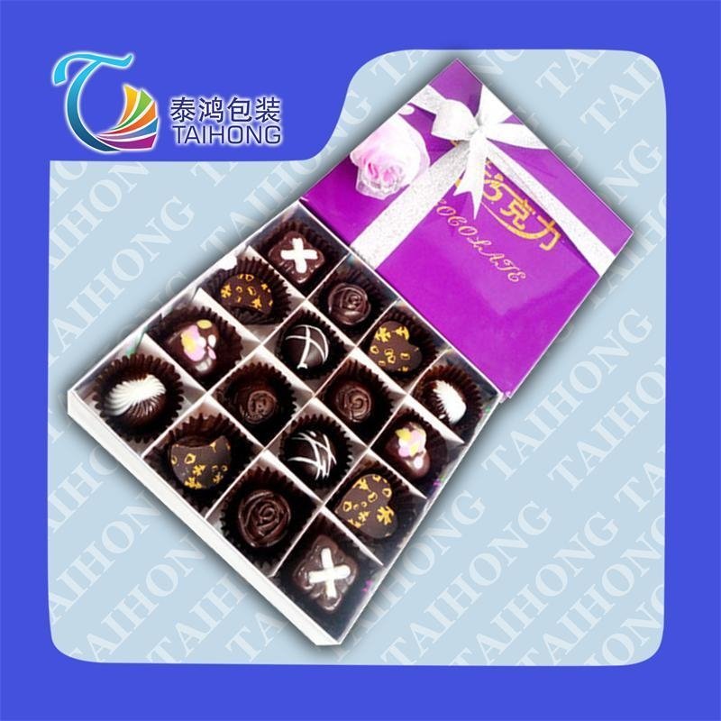  eco-friendly chocolate paper box 9 with bowknot&cross 