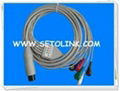 6 PIN 5 LEAD ECG CABLE FOR AAMI AHA