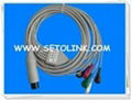 6 PIN 5 LEAD ECG CABLE FOR AAMI AHA STANDARD