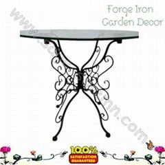 Wrought Iron desk with glass top