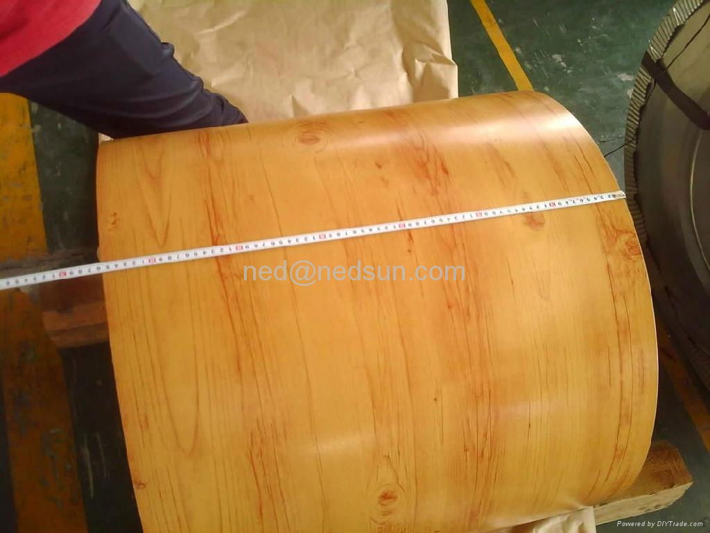 Prepainted steel coil wood pattern PPGI high quality