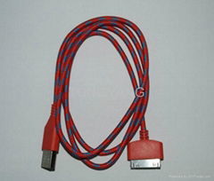 Fabric usb charging data cable for iphone4/4s