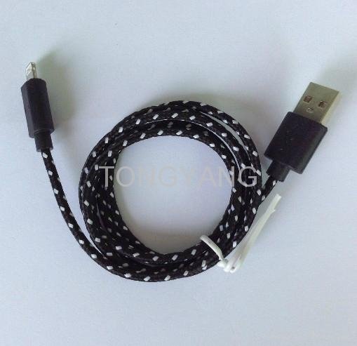 Fabric USB Charging Data Cable for iphone5 3