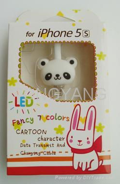 Cute carton usb data cable for iphone 5 2