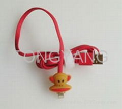 Cute carton usb data cable for iphone 5