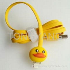 Cute carton usb data cable for iphone 5