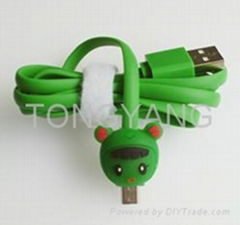 Cute carton usb data cable for iphone 5