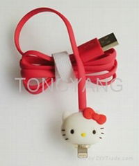 Cute carton usb data cable for iphone 5