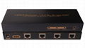 1x4 HDMI extender over singal cat up to 60m 3