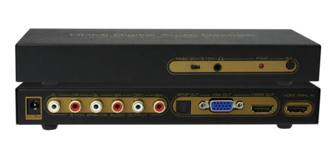 HDMI to HDMI+VGA+SPDIF+5.1 analog audio+headphone