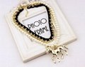 Fahsion pearl chain horse pendant necklace jewelry for ladies 3