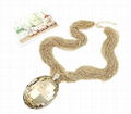 Fashion gold chain big stone pendant