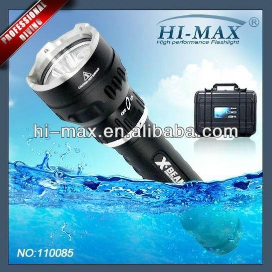 Hi-max cree 3*u2 3000lumen diving flashlight 200meter scuba diving flashlight