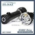 Hi-max cree 3*u2 3000lumen diving flashlight 200meter scuba diving flashlight 2