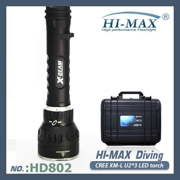 Hi-max cree 3*u2 3000lumen diving flashlight 200meter scuba diving flashlight 3