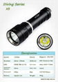 LED CREE XM-L U2 scuba police flashlight magnetic switch bailong flashlight 1