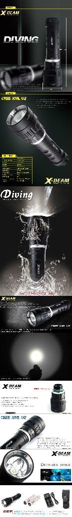 LED CREE XM-L U2 scuba police flashlight magnetic switch bailong flashlight 4