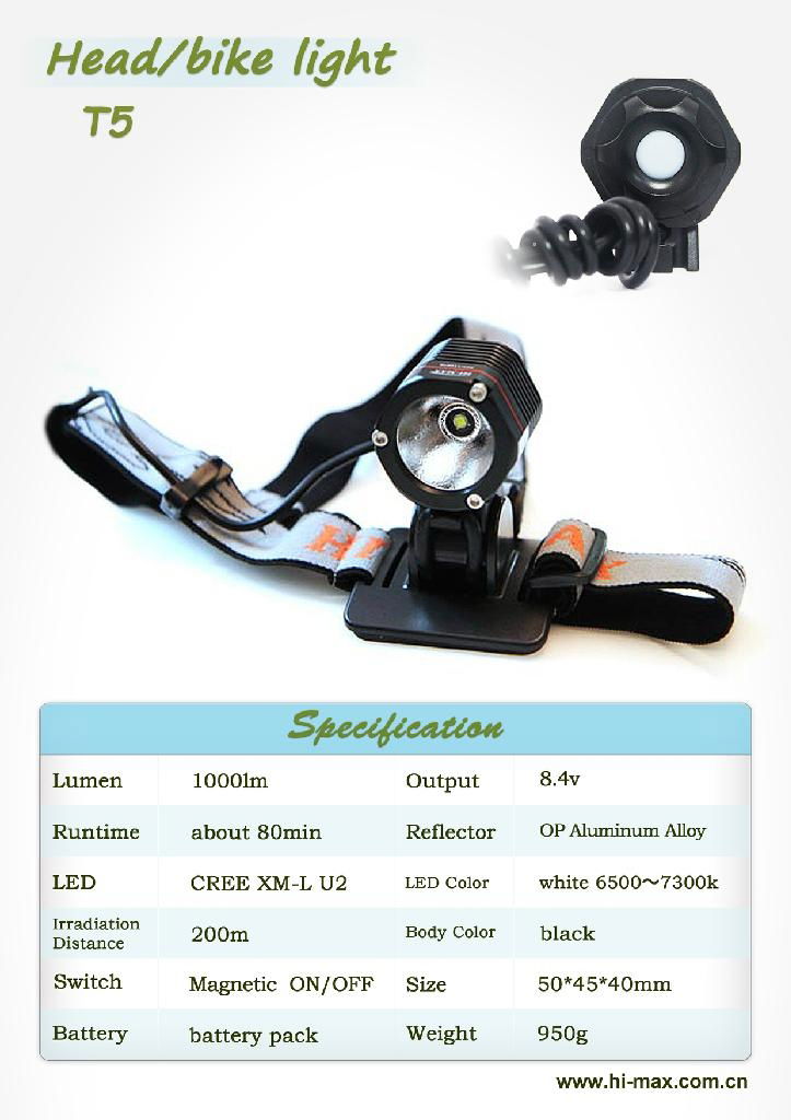 CREE XM-L U2 head lamp 1200 lumen light lamp head lamp lamp bike light led