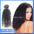 peruvian hair kinky curly hair weft human virgin hair for lady 1