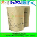 kraft paper stand up aluminum foil bags with zipper 1