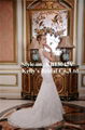 2015 Elegant  popular modern latest design with cap sleeves low V back wedding  2