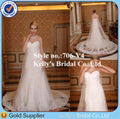 Fashion royal latest popular modern design long train detachable weddding dress 1