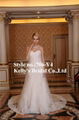 Fashion royal latest popular modern design long train detachable weddding dress 3