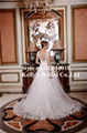 Modest popular design with cap sleeves open back lace up whosale wedding dress 3