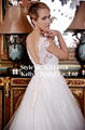 Modest popular design with cap sleeves open back lace up whosale wedding dress 4