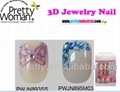 Decorated Articial Nails 24 French Color Natural 3D Jewelry Nail Tips