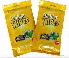 Leather clean protect wet wipes tissues