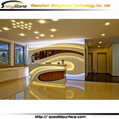 Cambered Corian Solid Surface Beauty Salon Reception Desk