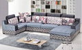 Gray + White Corner Fabric Sofa LS281S