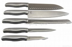 stainless steel handle kitchen knife set 