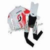 "2011 Scott RC Pro White And Red Cycling Long Sleeve Jersey And Bib Pants Set " 