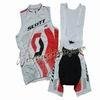 2011 Scott WhiteRed Cycling Vest and Bib Shorts Set 