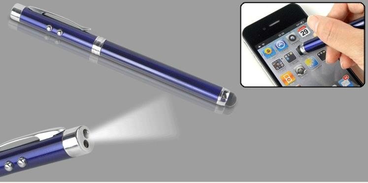  LED touch pen with ball pen for Ipad 2