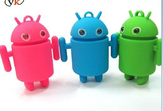 YL-K114 andriod robot LED keychain with sound