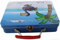 2014 hot sales lunch tin box, tin suitcase with handle and lock  2