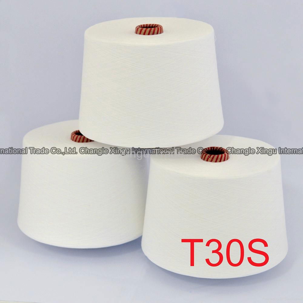 100% polyester spun yarn for knitting manufacturer in China T30S