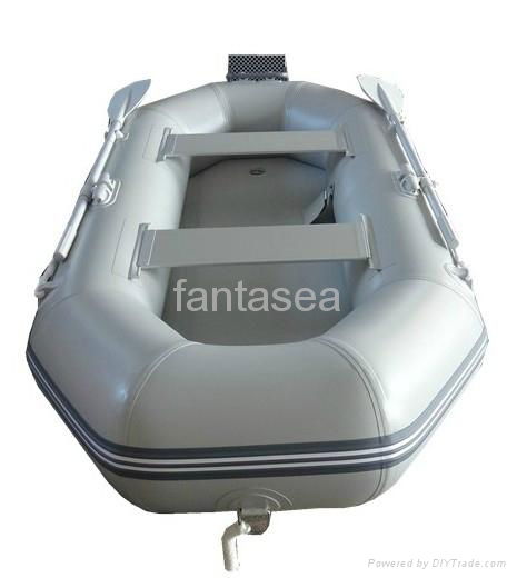 2.8m Fishing Boat Inflatable Open Rowing Boat Foldable PVC Yacht Outboard Motor