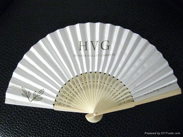 2014 Hot Selling Promotion Bamboo Paper Hand Fan 2